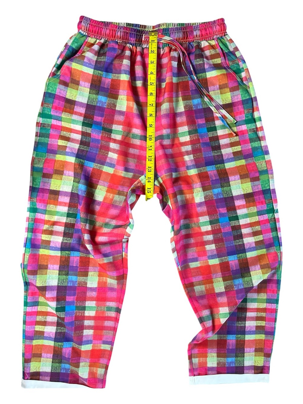 Women's Vibrant Multi-Color Plaid Pull-On Trousers - Picture 7 of 8